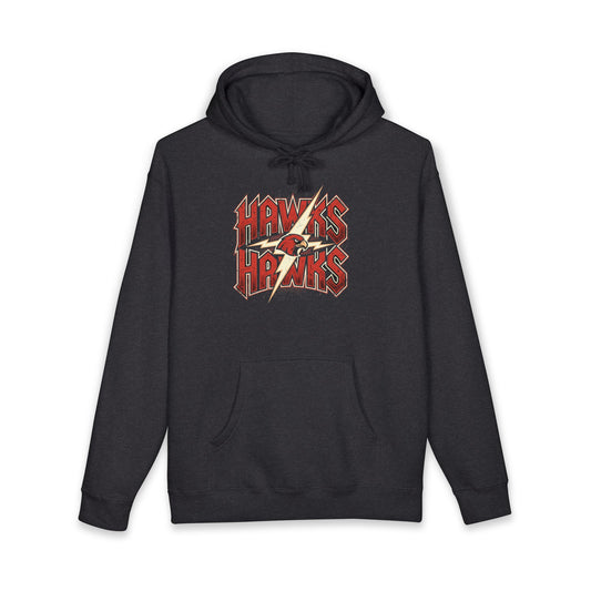Hawks Retro Logo Hoodie — Vintage Team Graphic Pullover