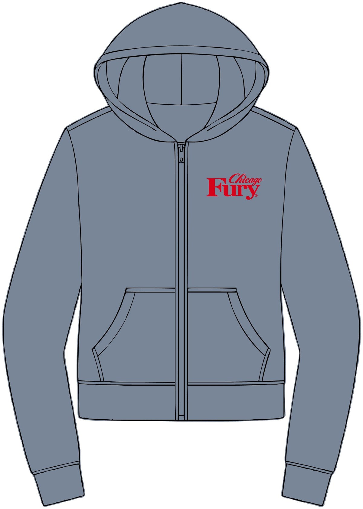 Women's Custom DC Fury Fleece Full-Zip Hoodie