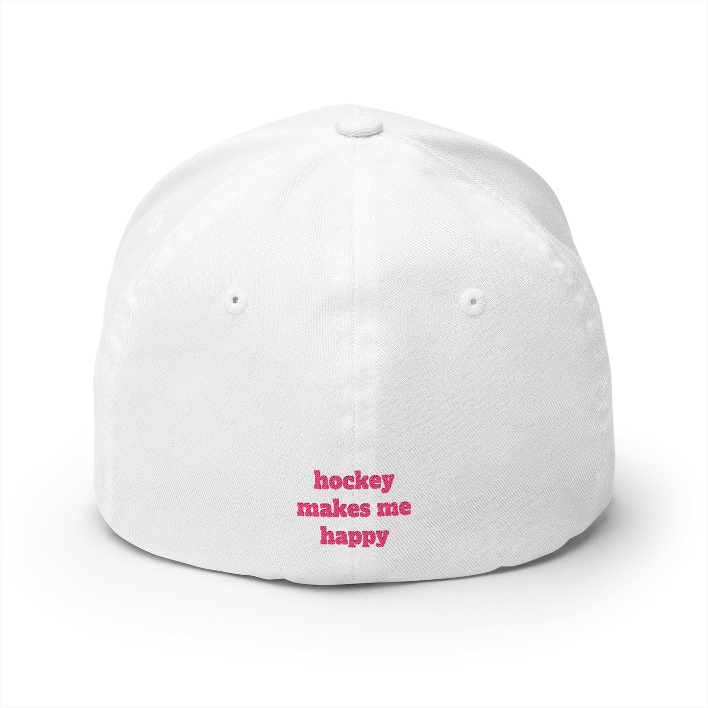 Hockey = Happy Pink Flexfit Hat