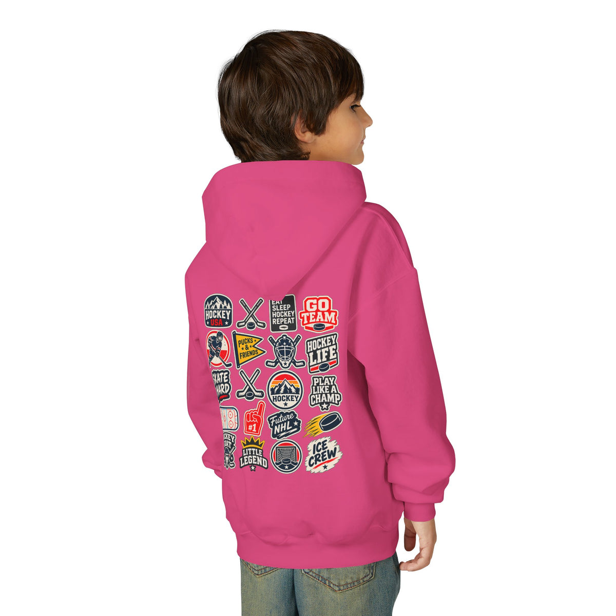 Youth Retro Patches Hooded Sweatshirt