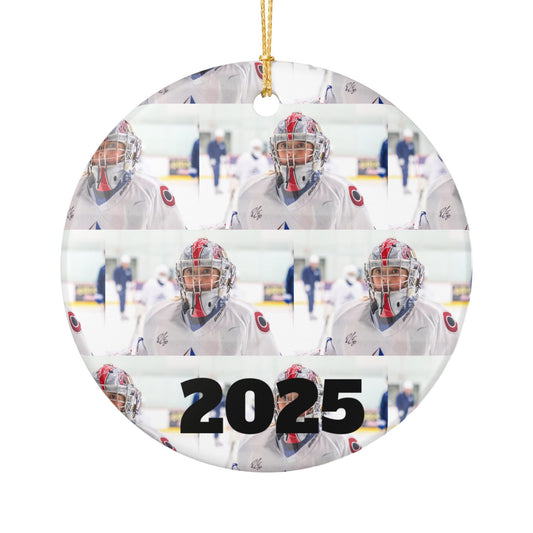 Hockey Ceramic Ornament, Sports Decor, Personalized Holiday Art, Christmas Tree Decor, Gift for Hockey Fans, Winter Sports Decoration