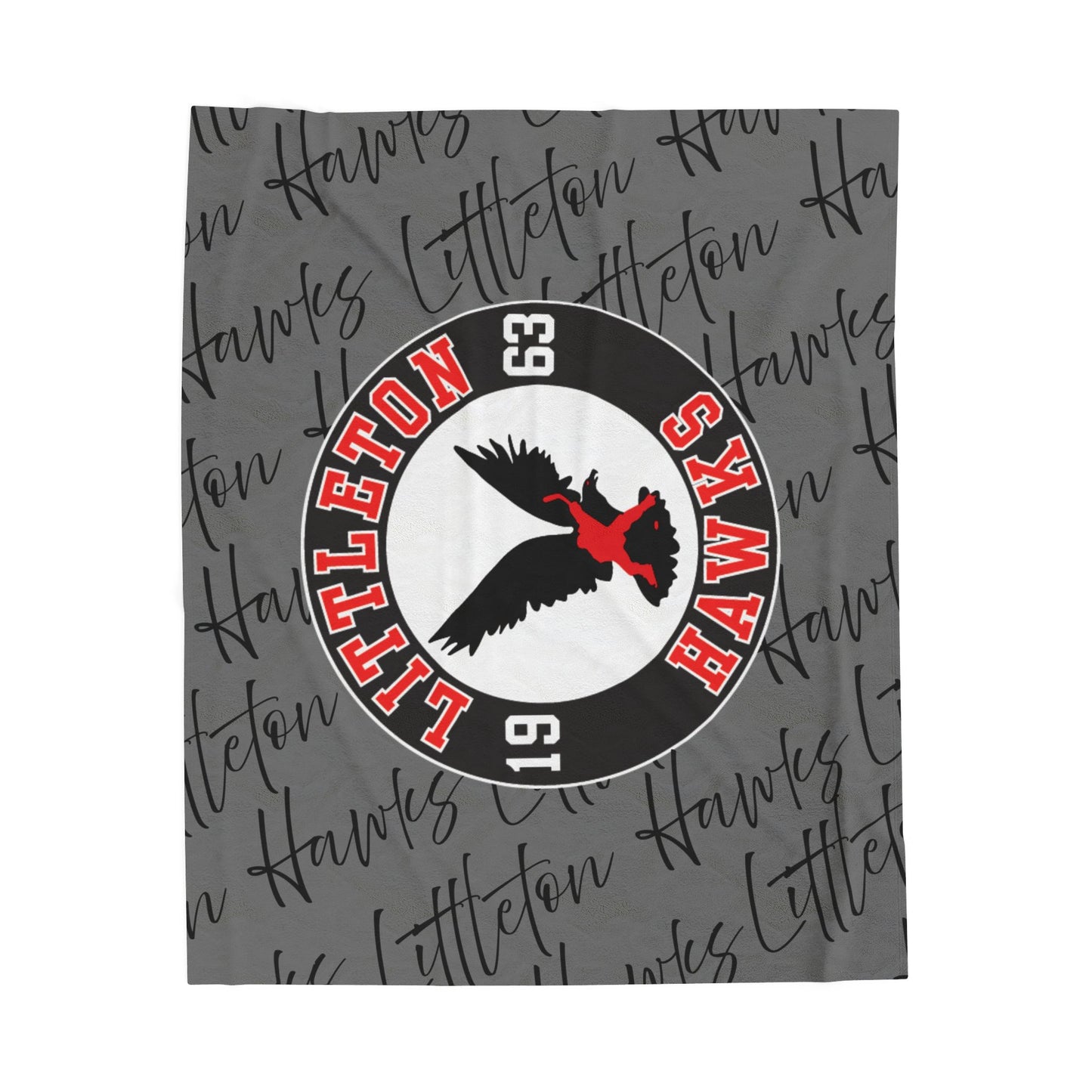 SAMPLE MOCK UP - NFS - Cozy GRAY Team Blanket | Littleton Hawks Plush Throw