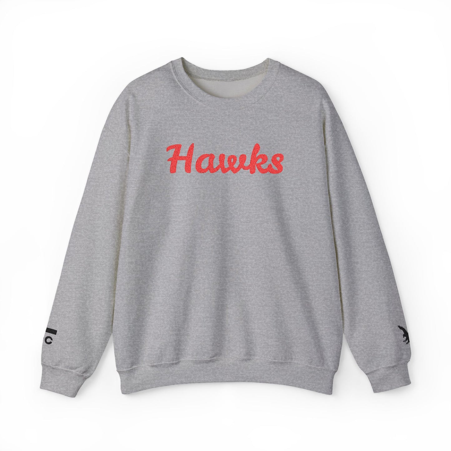 Embroidered Hawks Crewneck