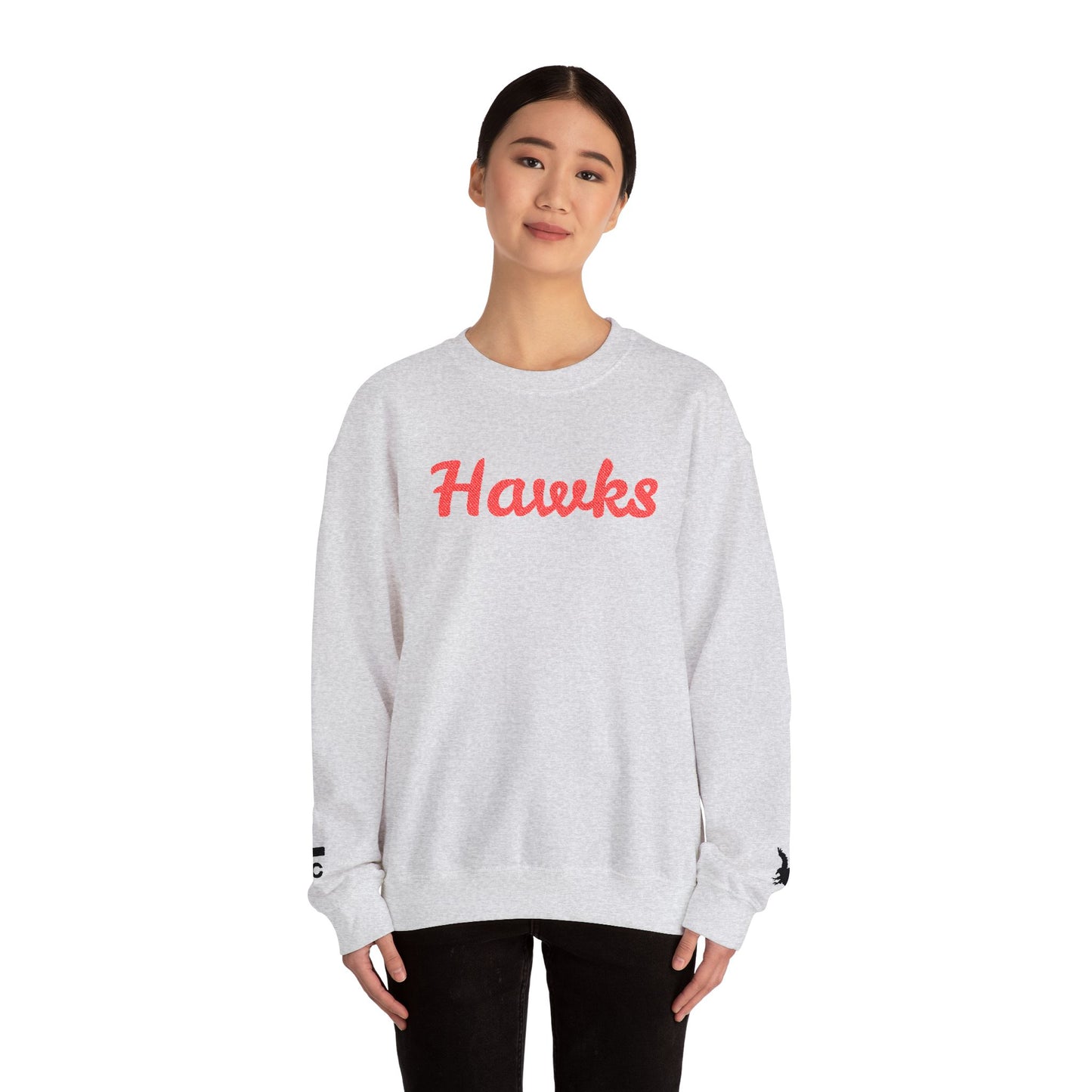 Embroidered Hawks Crewneck